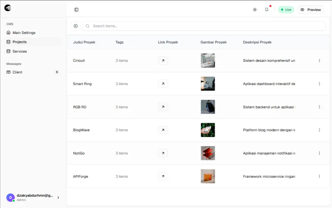Manyhook Dashboard UI